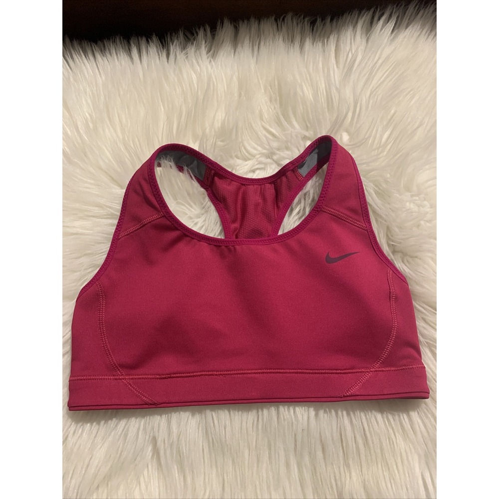 Nike dri fit XS raspberry pink sports bra Racerback euc unlined
